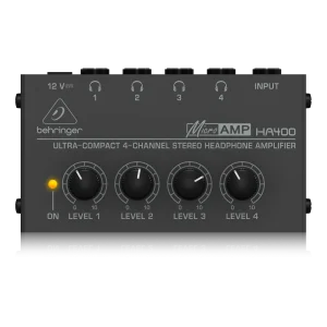 Amplificador de Audífonos de 4 Canales Behringer MICROAMP HA400