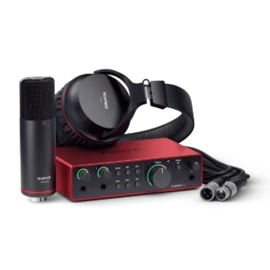 Paquete de Interfaz, Micrófono y Audífonos Focusrite StudioScarlett 2i2