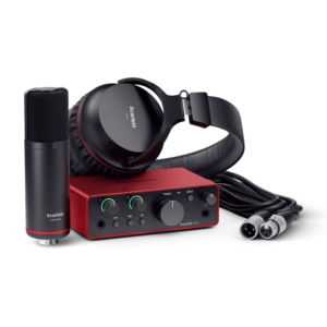 Paquete de Interfaz, Micrófono y Audífonos Focusrite StudioScarlett Solo